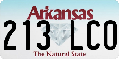 AR license plate 213LCO