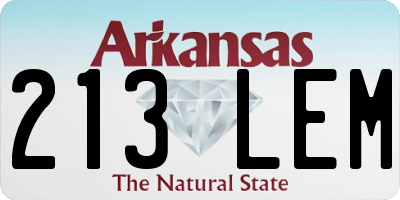 AR license plate 213LEM
