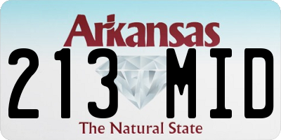 AR license plate 213MID