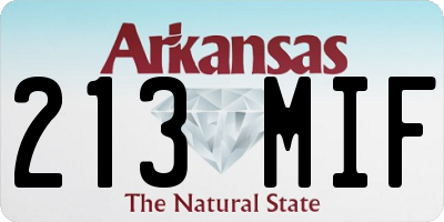 AR license plate 213MIF