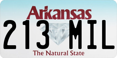 AR license plate 213MIL
