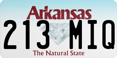 AR license plate 213MIQ