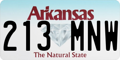 AR license plate 213MNW