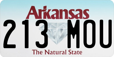 AR license plate 213MOU