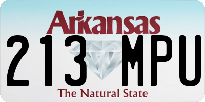 AR license plate 213MPU