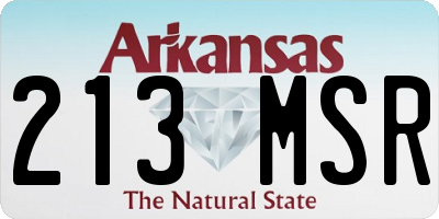 AR license plate 213MSR