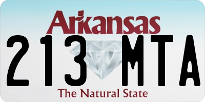 AR license plate 213MTA