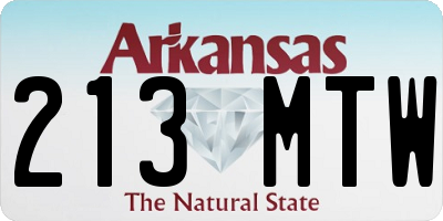 AR license plate 213MTW