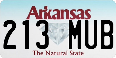 AR license plate 213MUB