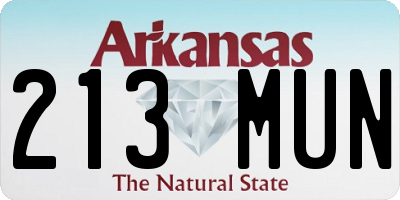 AR license plate 213MUN