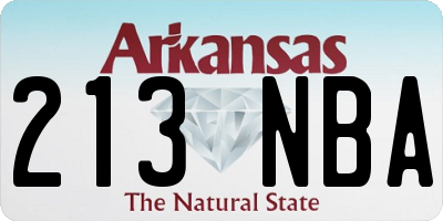 AR license plate 213NBA