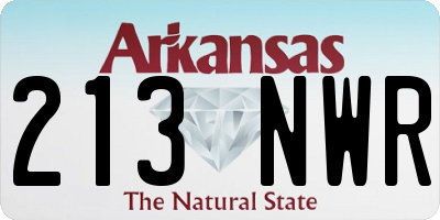 AR license plate 213NWR