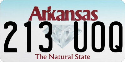 AR license plate 213UOQ