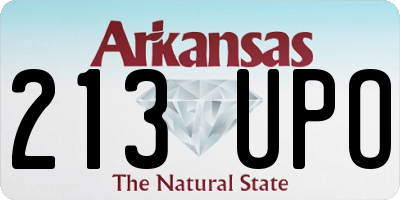 AR license plate 213UPO