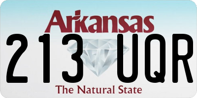 AR license plate 213UQR