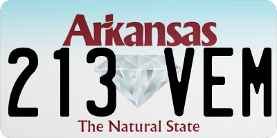 AR license plate 213VEM