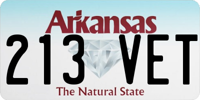 AR license plate 213VET