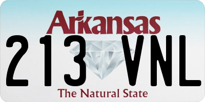 AR license plate 213VNL