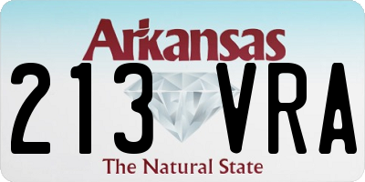 AR license plate 213VRA