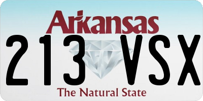 AR license plate 213VSX