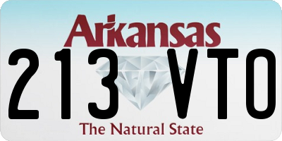 AR license plate 213VTO