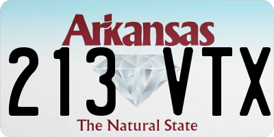 AR license plate 213VTX