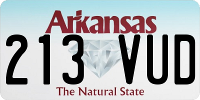 AR license plate 213VUD