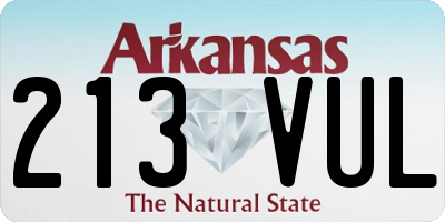 AR license plate 213VUL