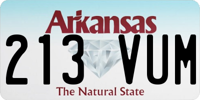 AR license plate 213VUM