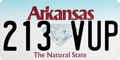 AR license plate 213VUP
