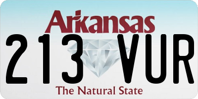 AR license plate 213VUR