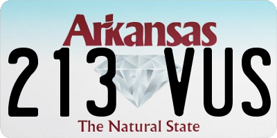 AR license plate 213VUS