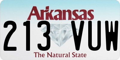 AR license plate 213VUW