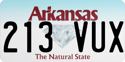 AR license plate 213VUX