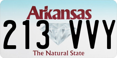 AR license plate 213VVY