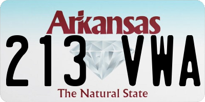 AR license plate 213VWA