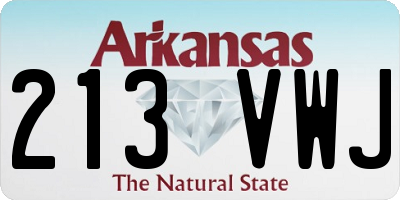 AR license plate 213VWJ
