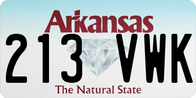 AR license plate 213VWK