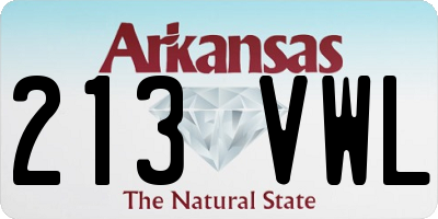 AR license plate 213VWL