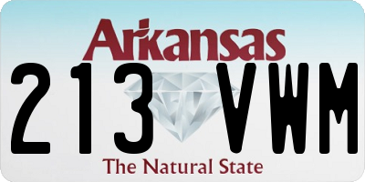 AR license plate 213VWM