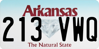 AR license plate 213VWQ