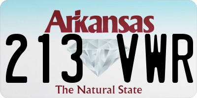 AR license plate 213VWR