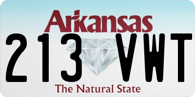 AR license plate 213VWT