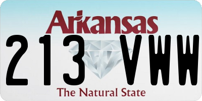 AR license plate 213VWW