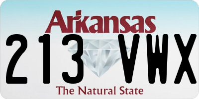AR license plate 213VWX