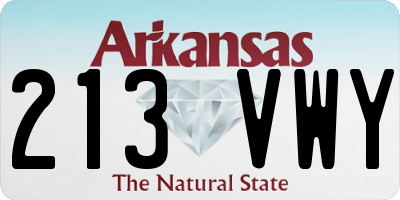AR license plate 213VWY