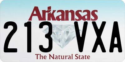 AR license plate 213VXA