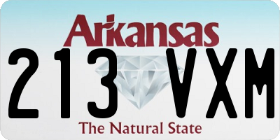 AR license plate 213VXM