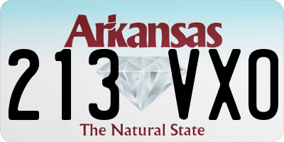 AR license plate 213VXO