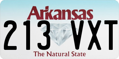 AR license plate 213VXT